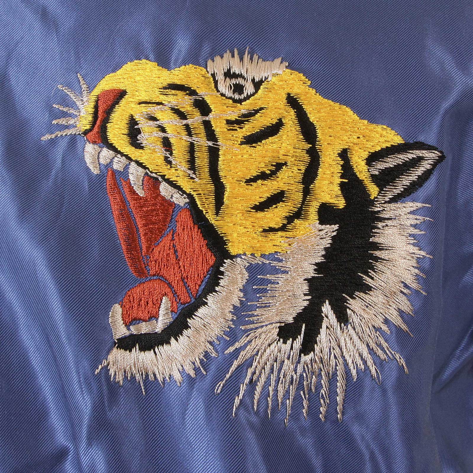 Royal Blue and Ivory TT12420 Tiger Embroidered Suka Jacket TOYO2022 - Image 2