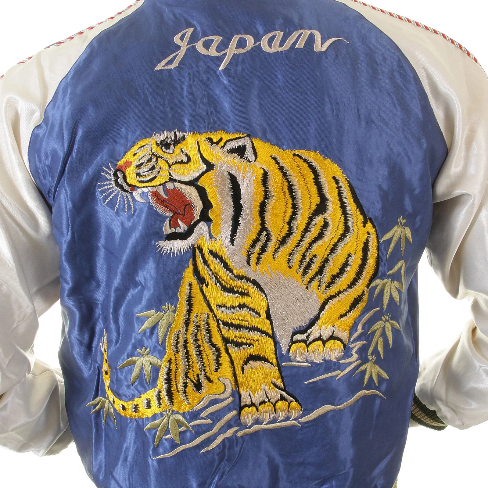 Royal Blue and Ivory TT12420 Tiger Embroidered Suka Jacket TOYO2022 - Image 6