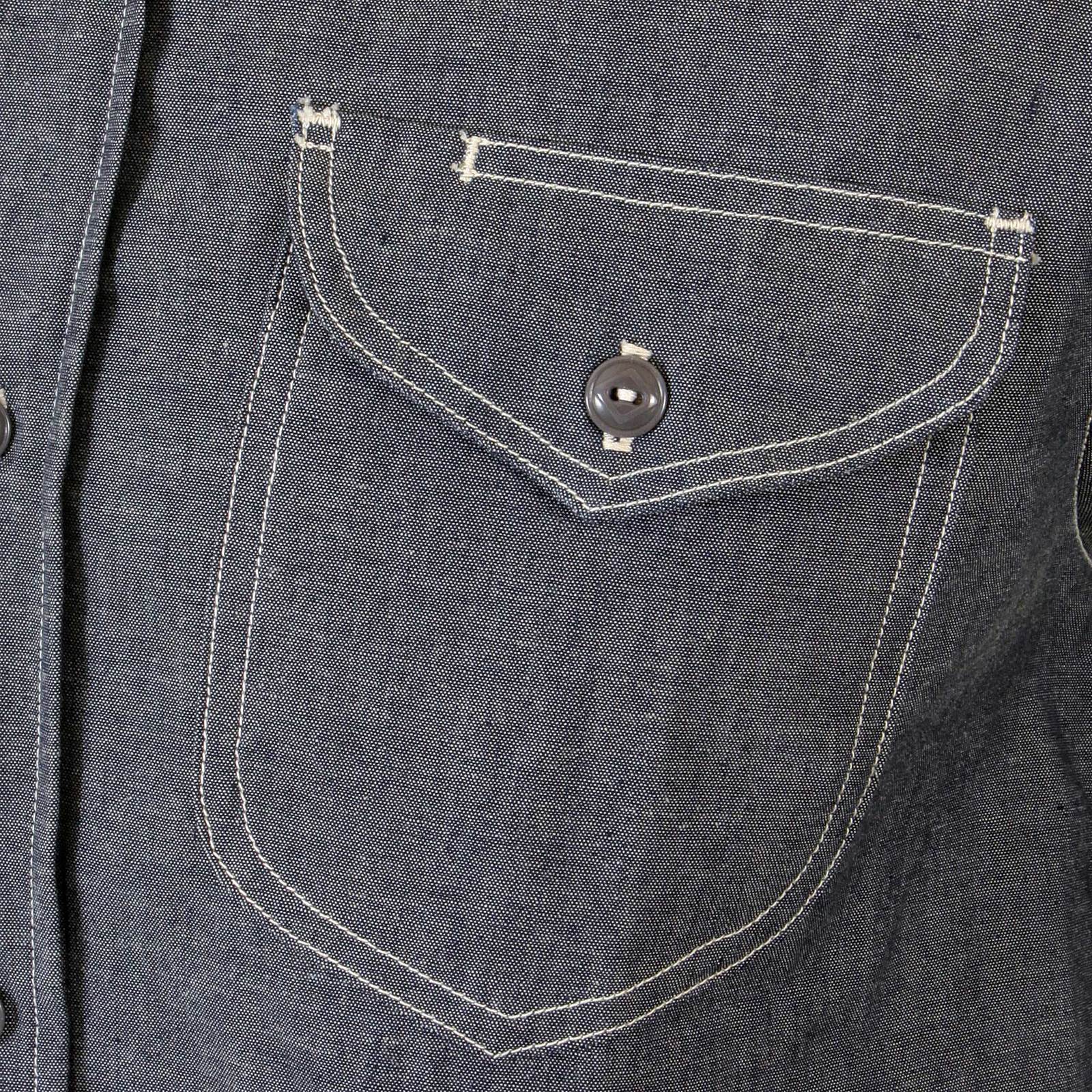 Navy Chambray Non Wash SC25638N Vintage Cut Work Shirt CANE2021 - Image 9