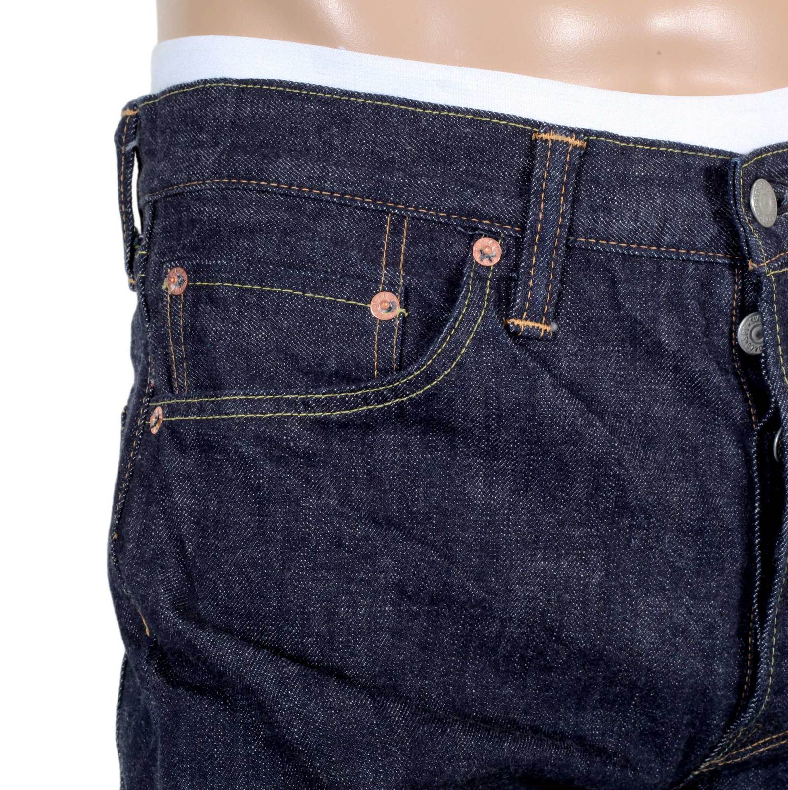 Navy Slim Fit SC42014A Lower Rise 12oz One Wash Denim Jeans CANE4444 - Image 5