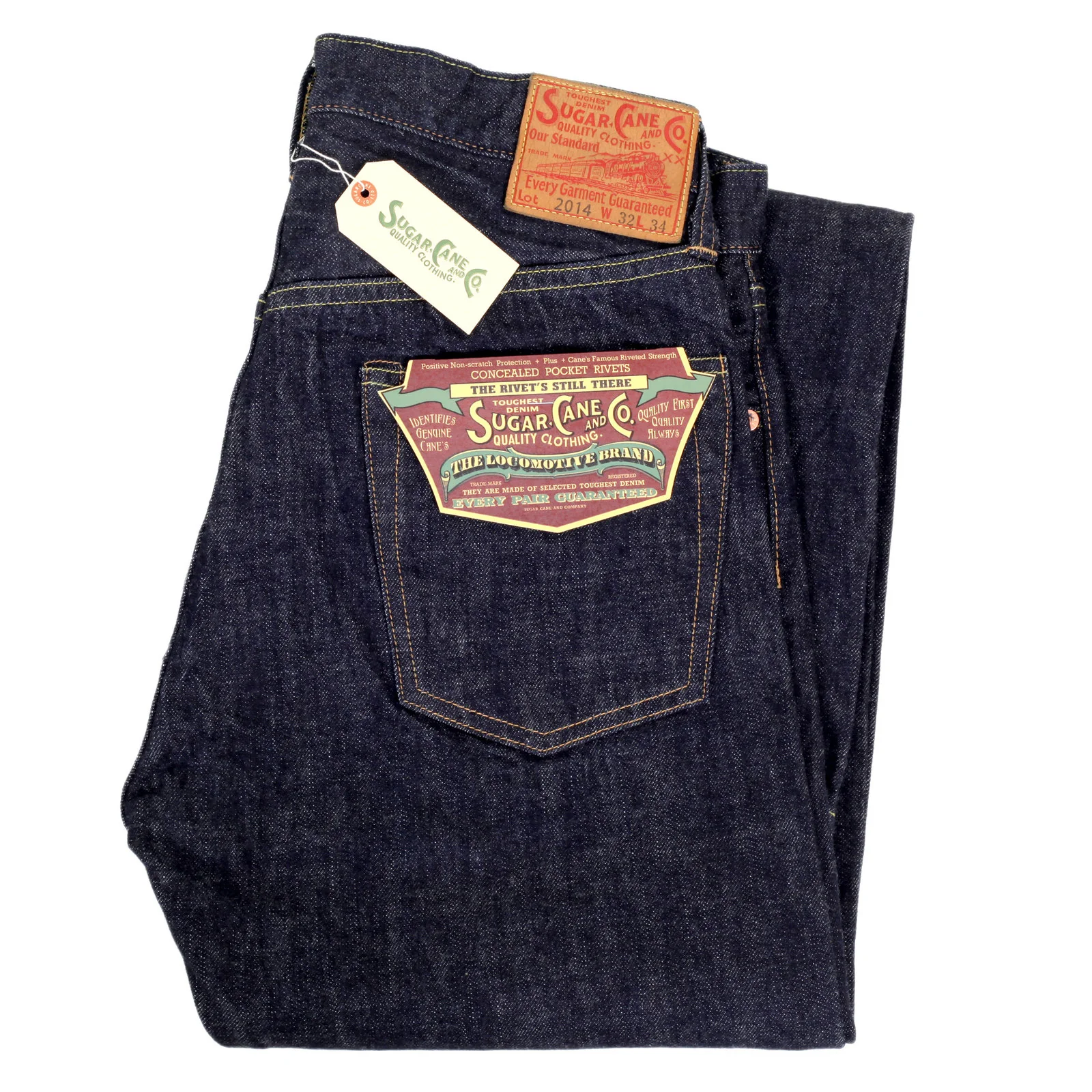 Navy Slim Fit SC42014A Lower Rise 12oz One Wash Denim Jeans CANE4444 - Image 9