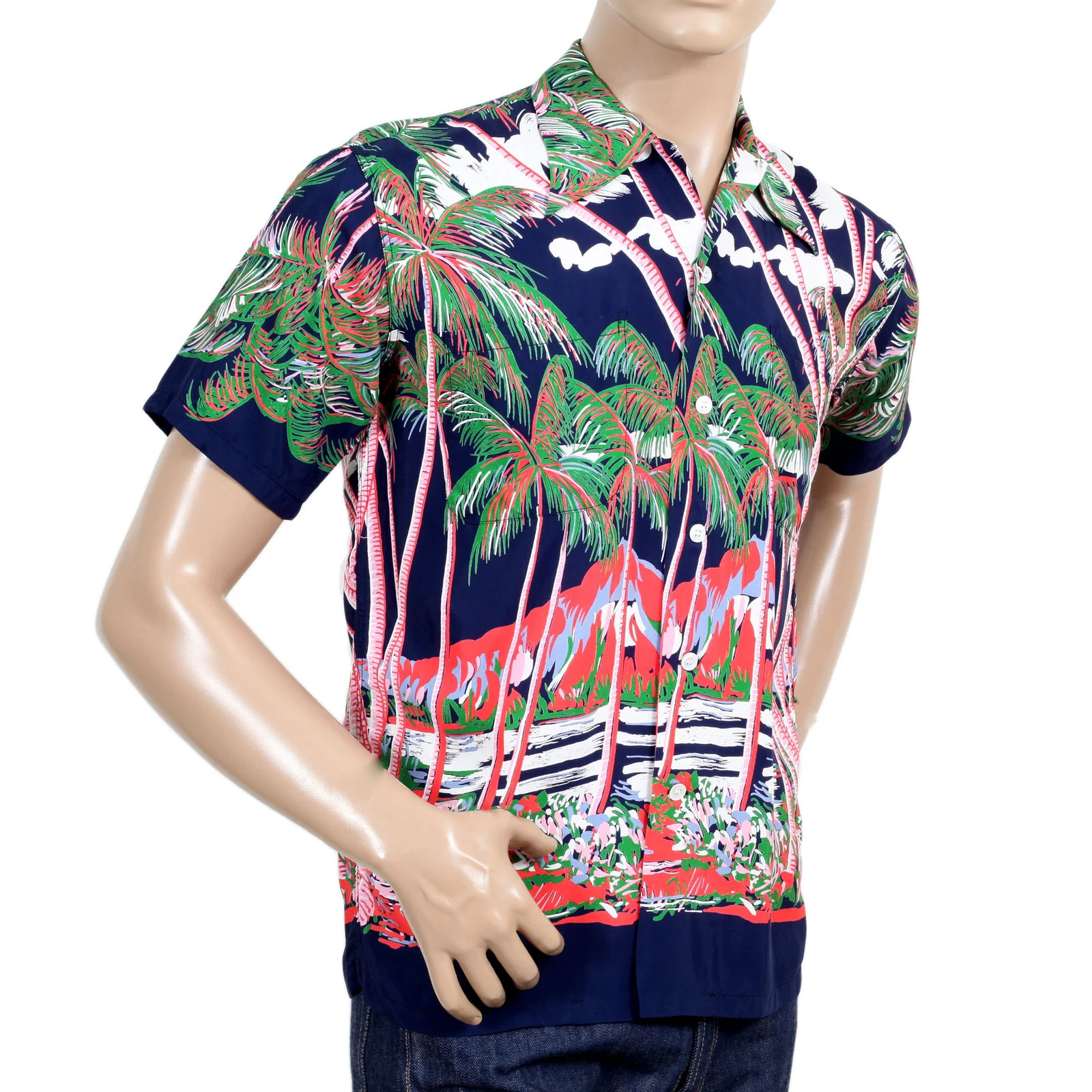 Sun Surf DK36202 Duke Kahanamoku Coconut Palms & Duamond Head Rayon Hawiian Shirt in Navy SURF0028 - Image 8