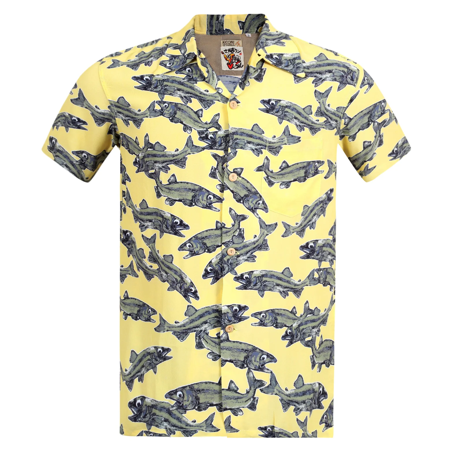 Limited Edition Keoni of Hawaii Printed SS37463 Yellow Shirt SURF7567 - Image 3