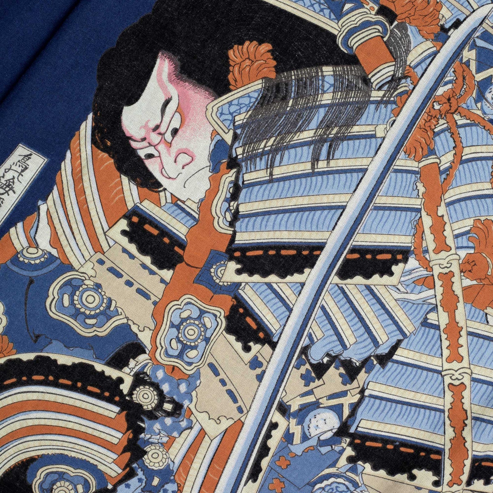 Mens Musha-E Drawing Printed SS37652 Navy Hawaiian Shirt SURF7541 - Image 7