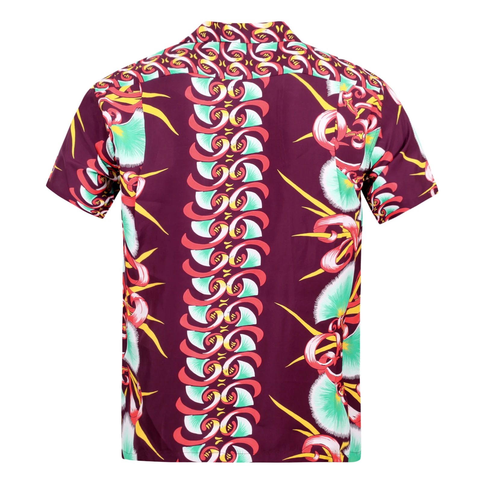 Aloha Bombax Tree Printed SS37793 Wine Rayon Hawaiian Shirt SURF7571 - Image 2