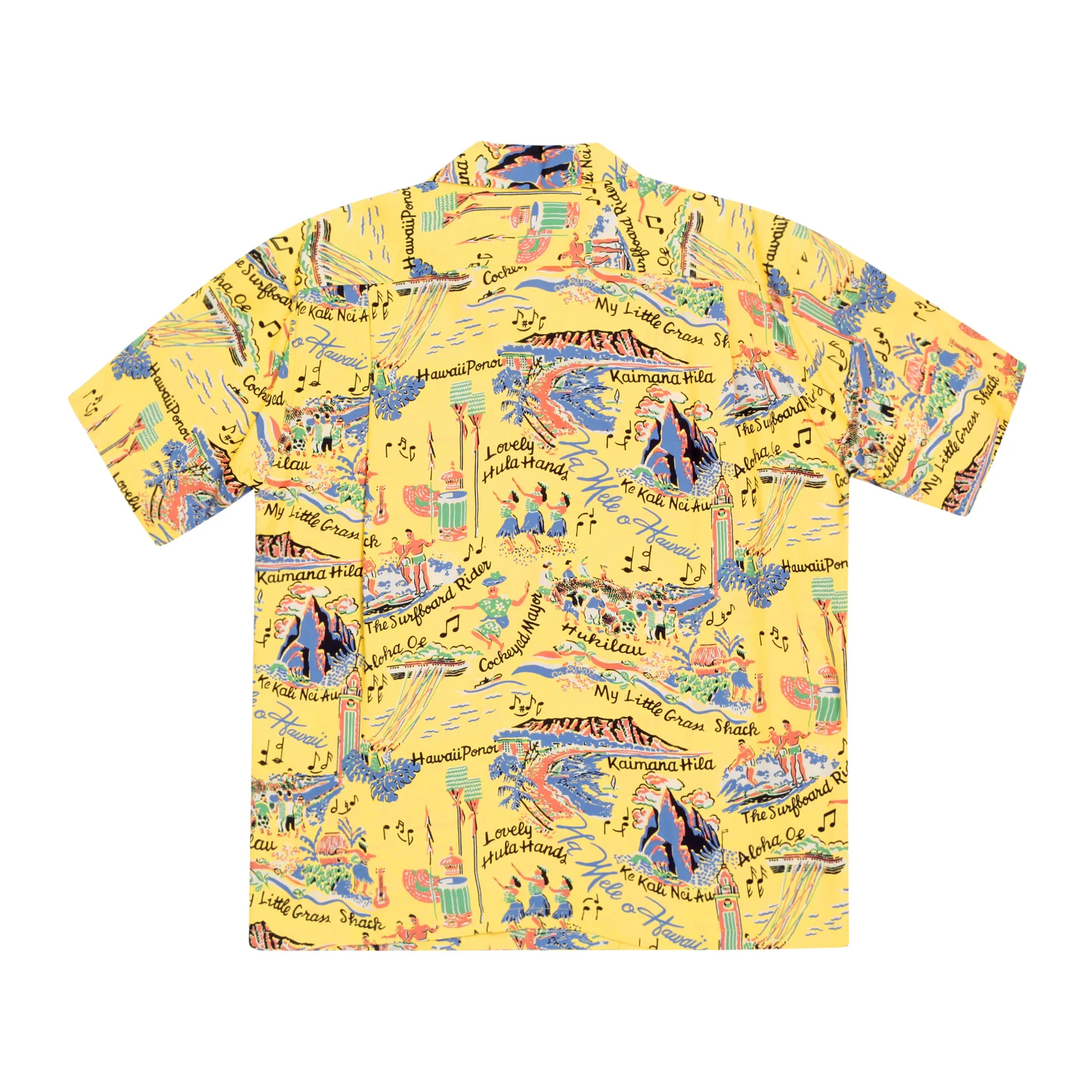 Song of Hawaii Printed SS37787 Rayon Yellow Hawaiian Shirt SURF9038 - Image 8