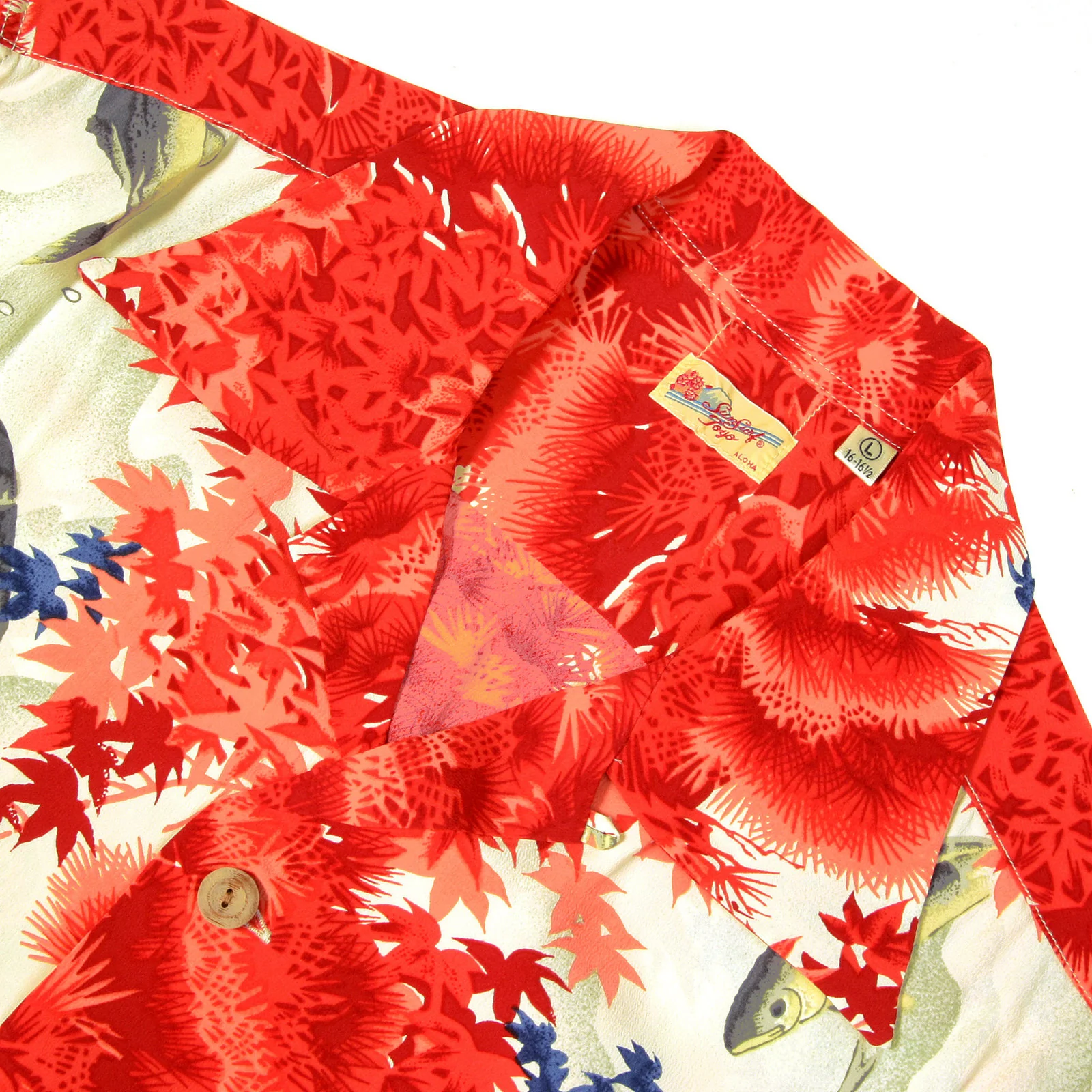 Sun Surf Mens SS33333 Red Regular Fit Short Sleeve Cuban Collar Hawaiian Shirt with Wild Sweetfish Print SURF9059 - Image 3