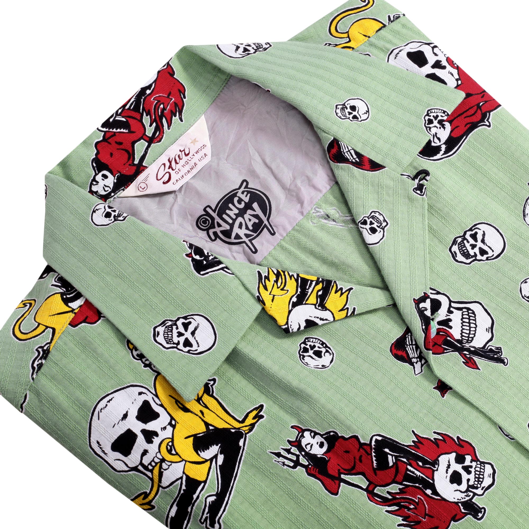 The Devil Skull Girls Print SH38115 Mint Green Hawaiian Shirt SoH10094 - Image 8